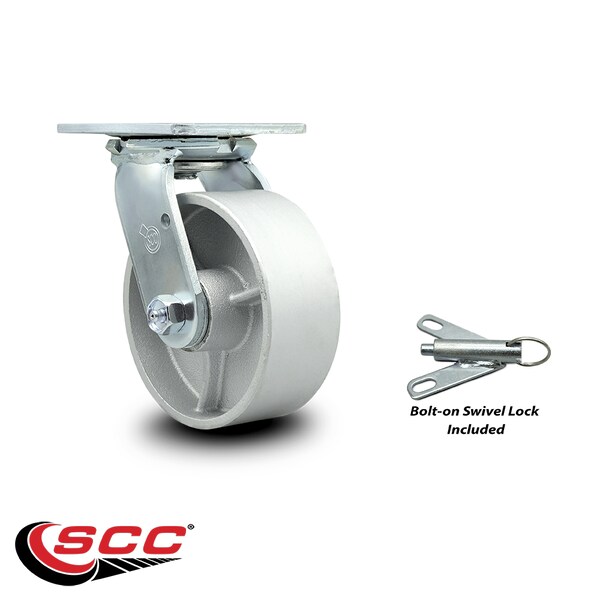 5 Inch Semi Steel Swivel Caster with Roller Bearing and Swivel Lock SCC